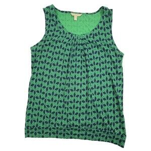 Banana Republic Cotton Modal Tank Top Scoop Pleat Neck Banded Hem Stretch MEDIUM